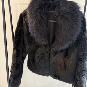 Elegant Black Faux Fur Jacket